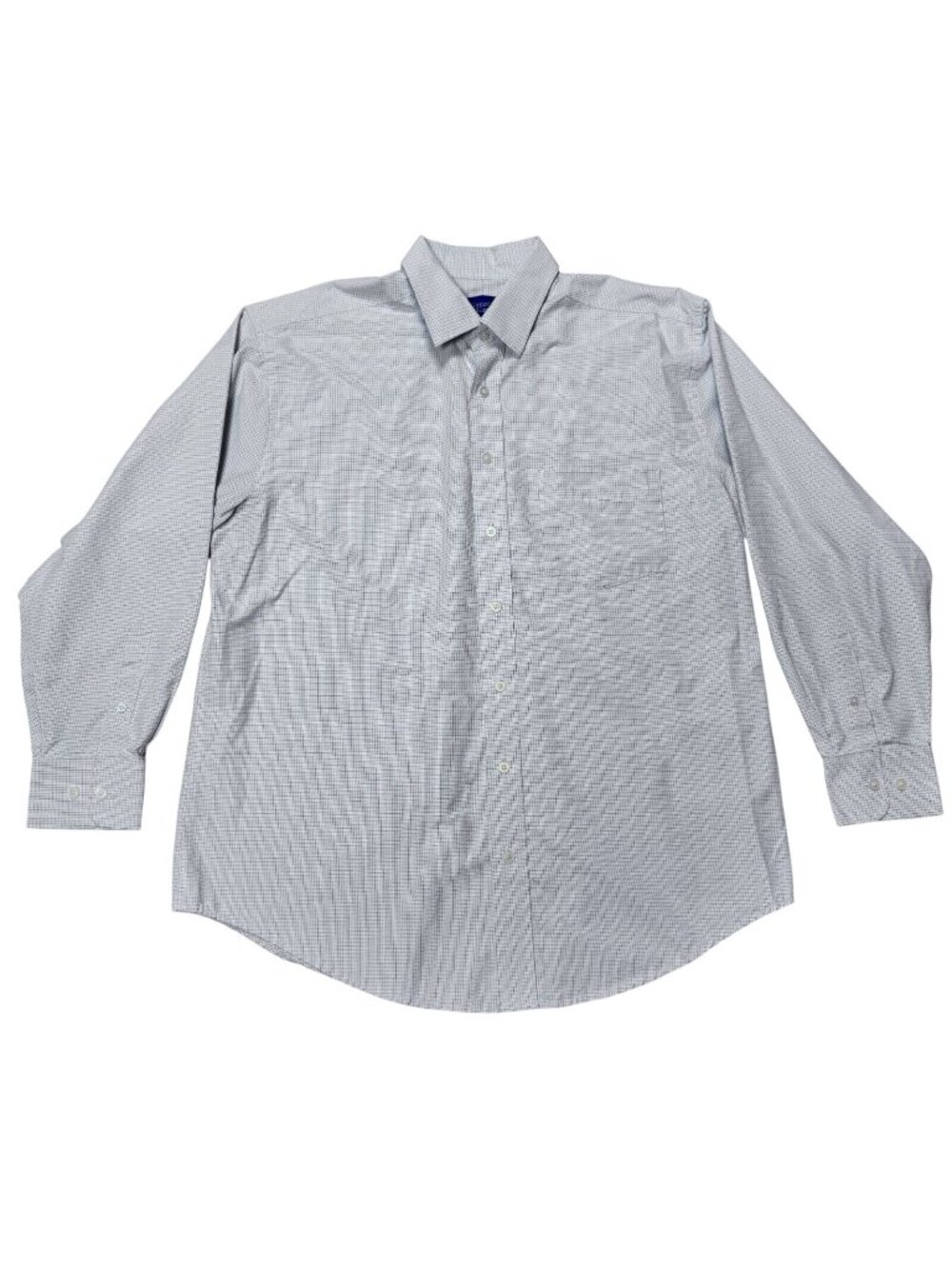 UDE Signature Collection Button Up Shirt Mens XL White Grid Long Sleeve Collared